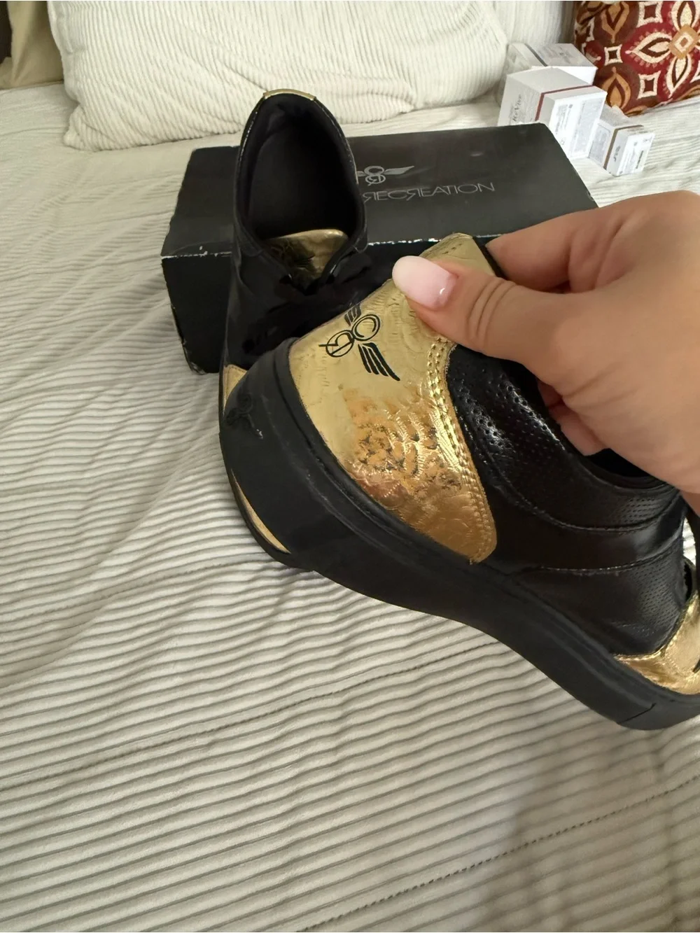 Creative Recreation Cesario Lo Men's Sneakers SZ 12 Black Metallic Gold With Box